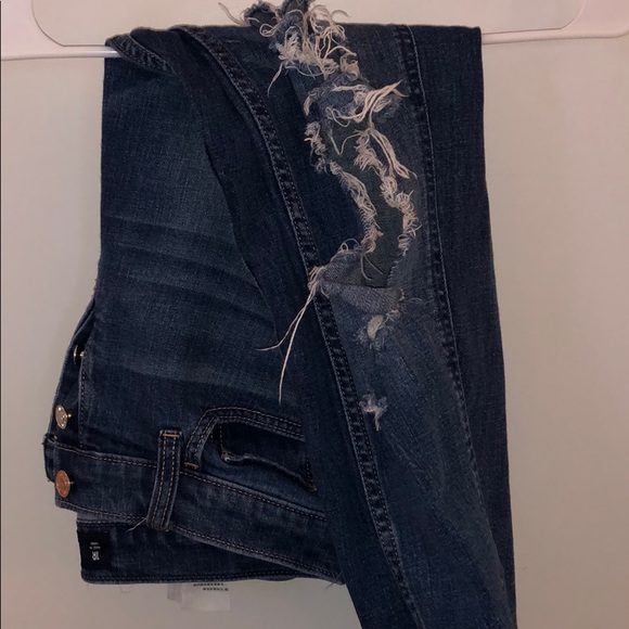 distressed low rise boyfriend jeans - Picture 2 of 3
